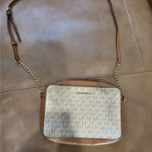 Michael Kors Brown and Cream Crossbody Bag